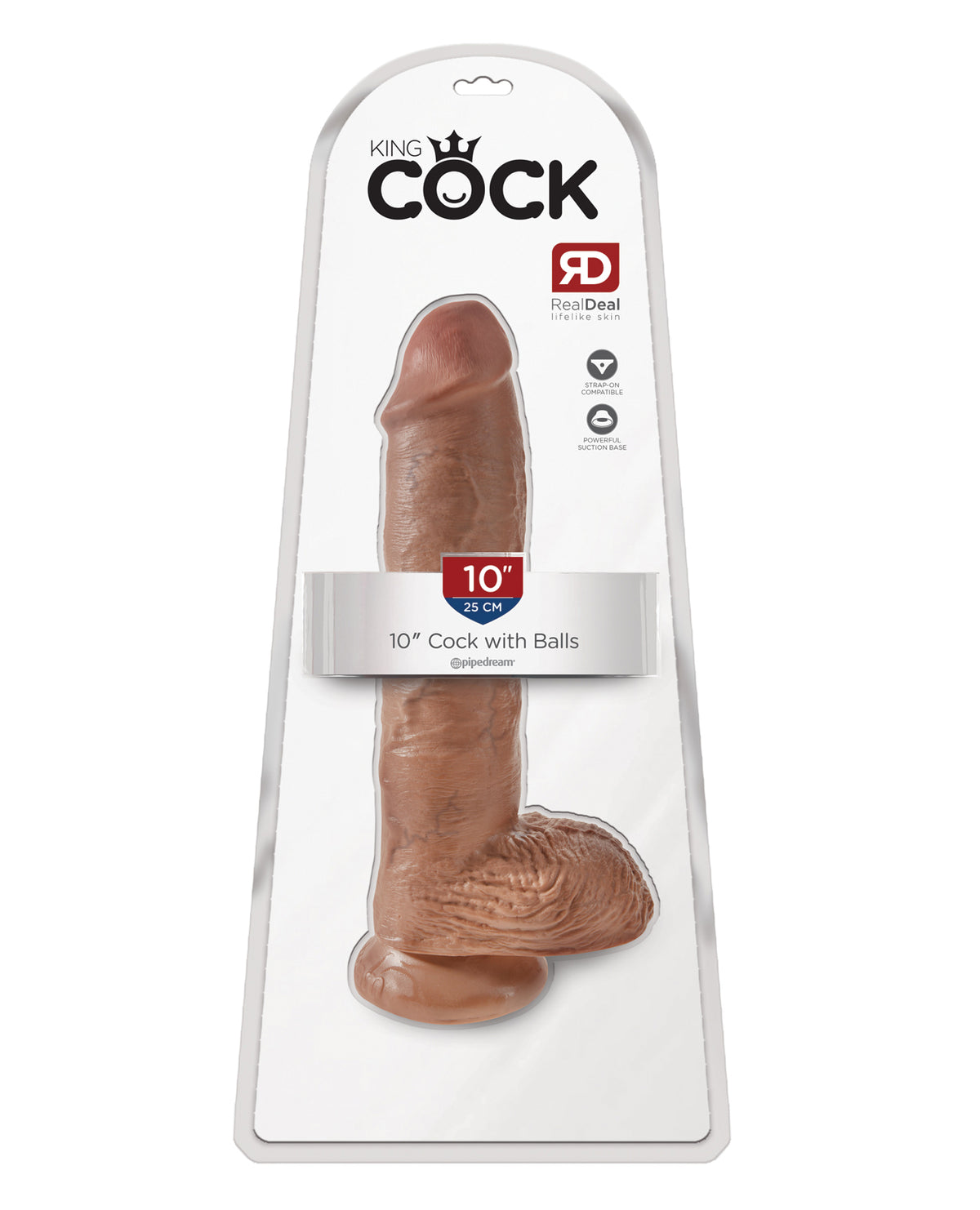King Cock 10" Pene con Testicoli - Tan
