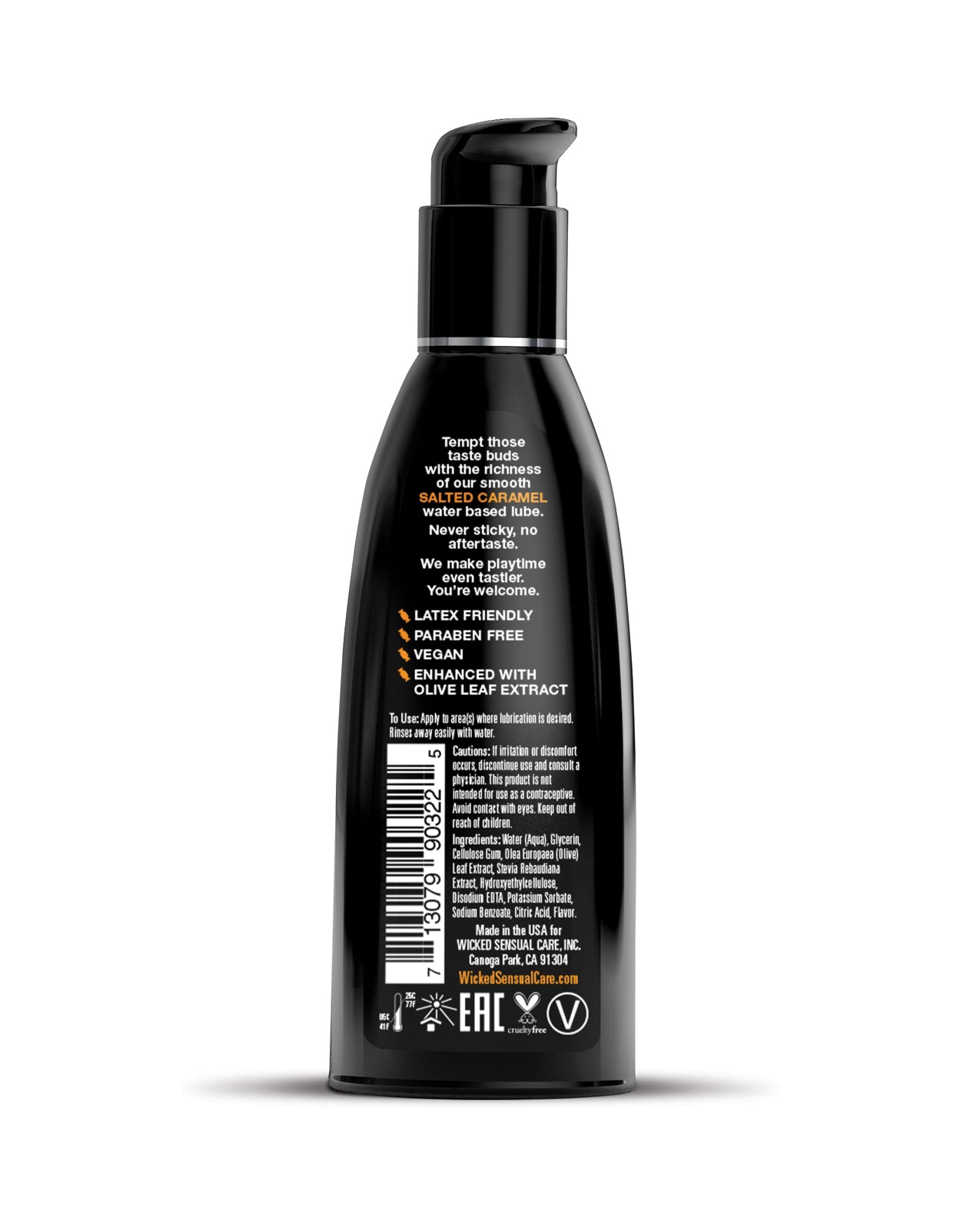 Wicked Aqua Waterbased Lubricant Salted Caramel 2 Oz