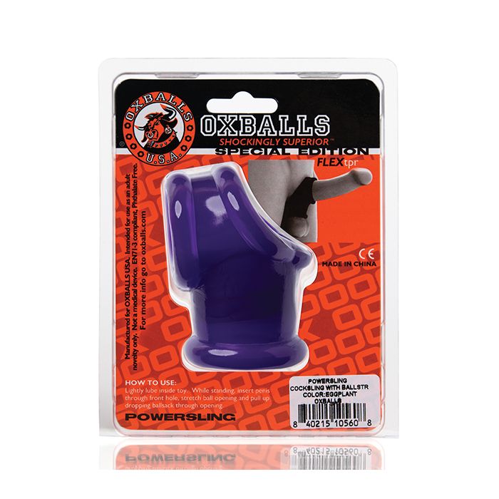 Oxballs Powerballs Cocksling & Ball Stretcher - Eggplant