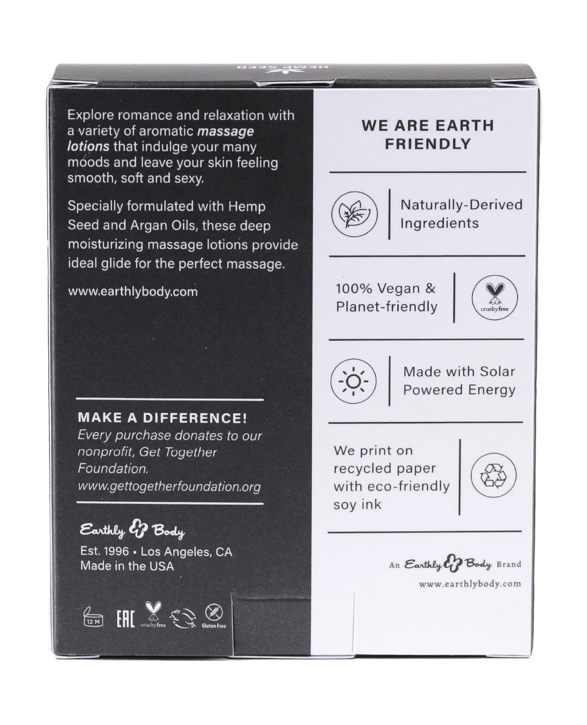 Earthly Body Massage Lotion Trio 2 Oz Isle Skinny Naked