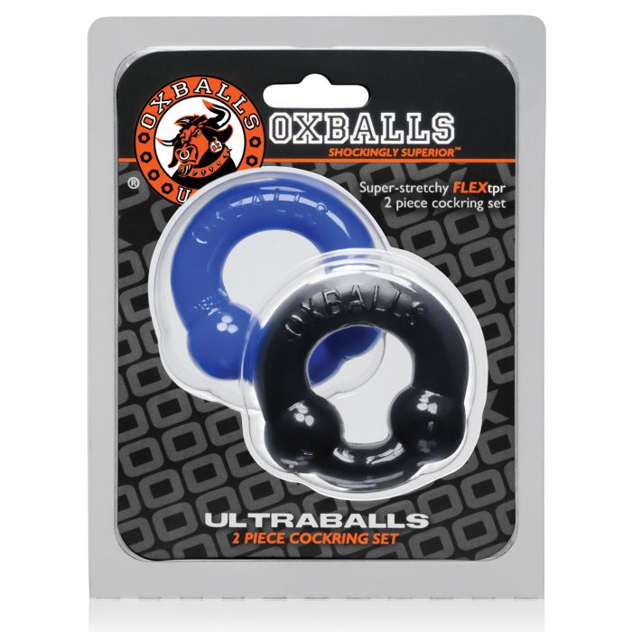 Oxballs Ultraballs Cock Rings Black Police Blue Pack of 2