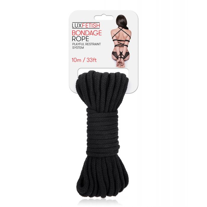 Lux Fetish Bondage Rope - 10m/33 ft Black