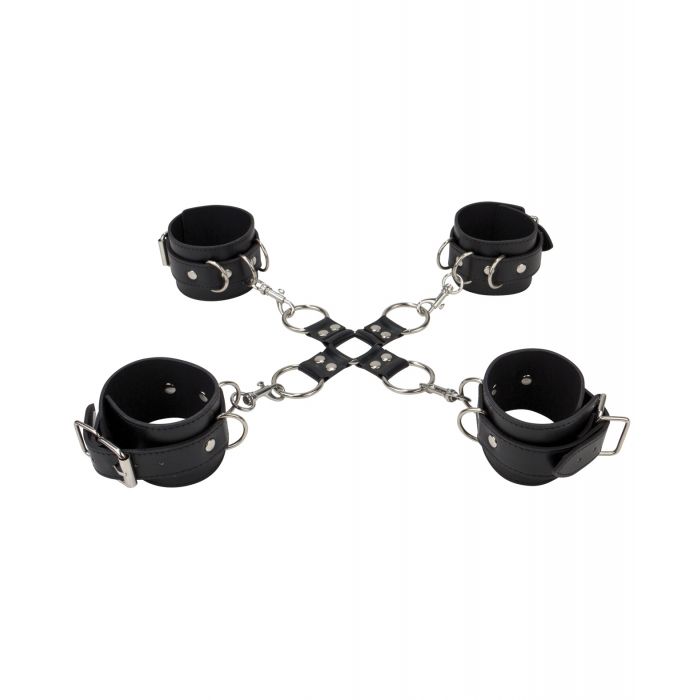 Shots Ouch Leather Hand & Leg Cuffs - Black