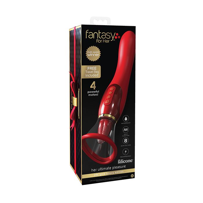Fantasy for Her Ultimate Pleasure 24K Gold Seasonal Luxury Edition w/Travel Bag Luxury Box - Red