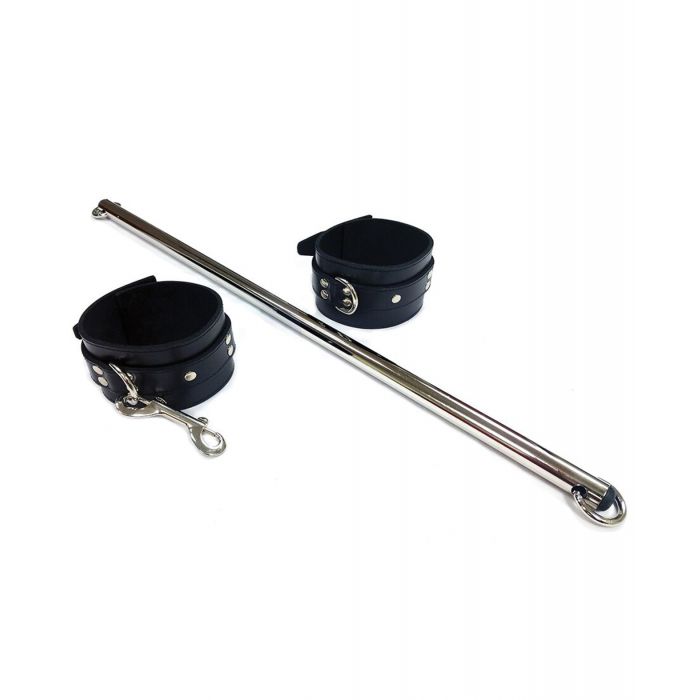 Rouge Leather Leg Spreader Bar w/Black Cuffs