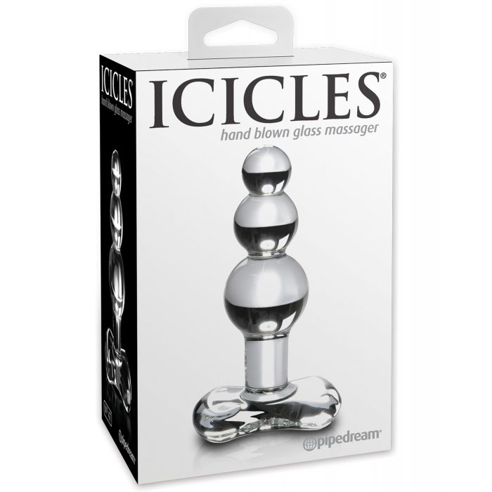 Load image into Gallery viewer, Icicles No 47 Hand Blown Glass Butt Plug Clear Tip For Anal Play
