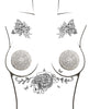 Charger l'image dans la visionneuse de la galerie, Neva Nude Burlesque Big O Crystal Jewel Reusable Silicone Pasties - Silver O/S
