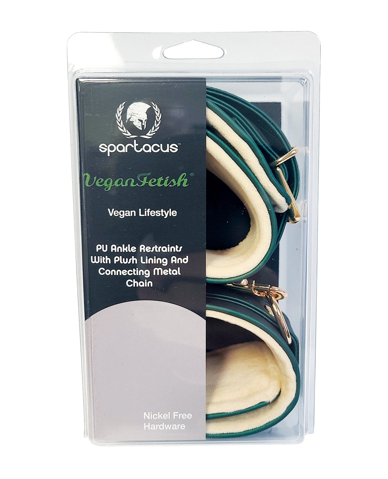 Spartacus PU Ankle Cuffs w/Plush Lining - Green