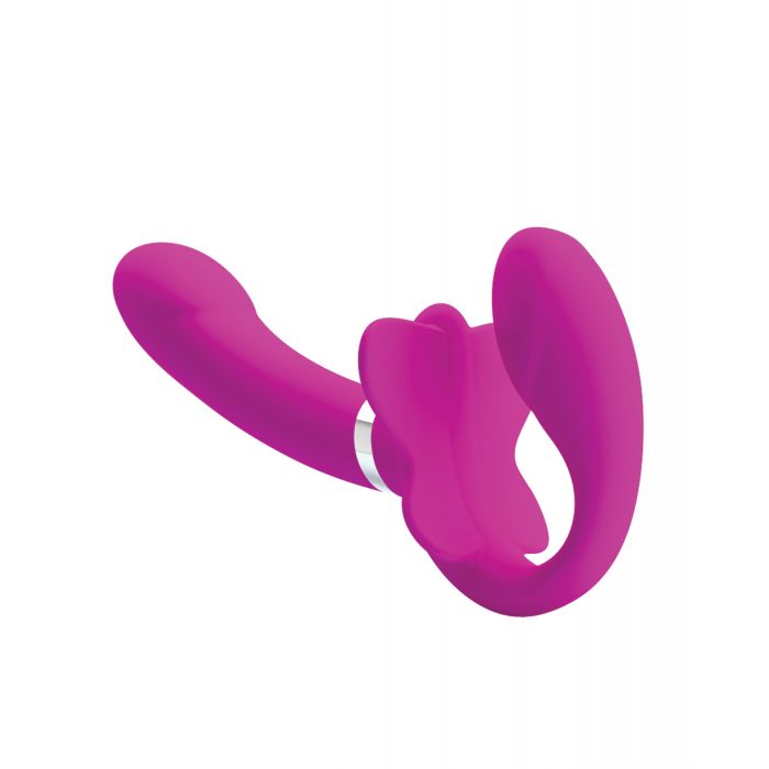 Pretty Love Valerie Vibrating Strapless Strap On Fuchsia