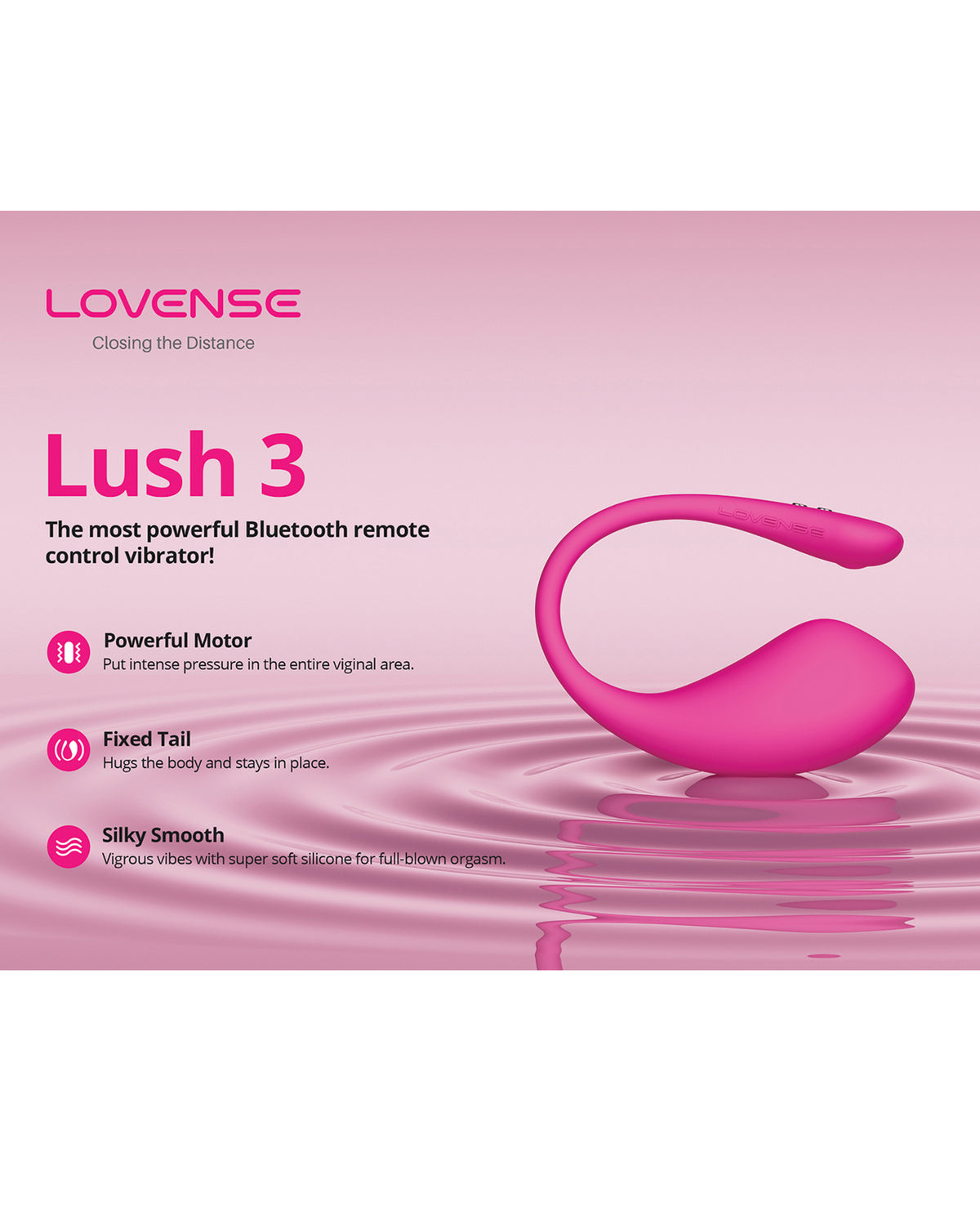 Lovense Lush 3.0 Sound Activated Camming Vibrator - Pink