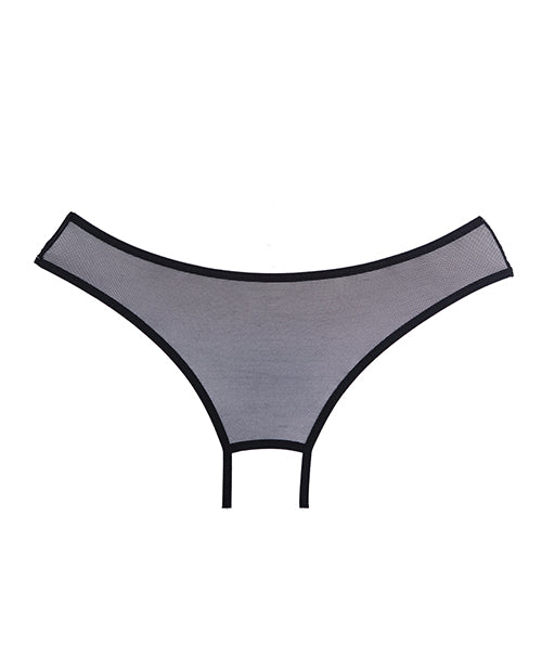Adore Wild Nite Netz Offen Rücken Slip Schwarz O/S