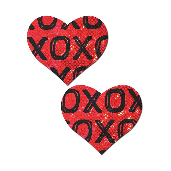 Pastease Glitter XOXO Heart - Red/Black O/S