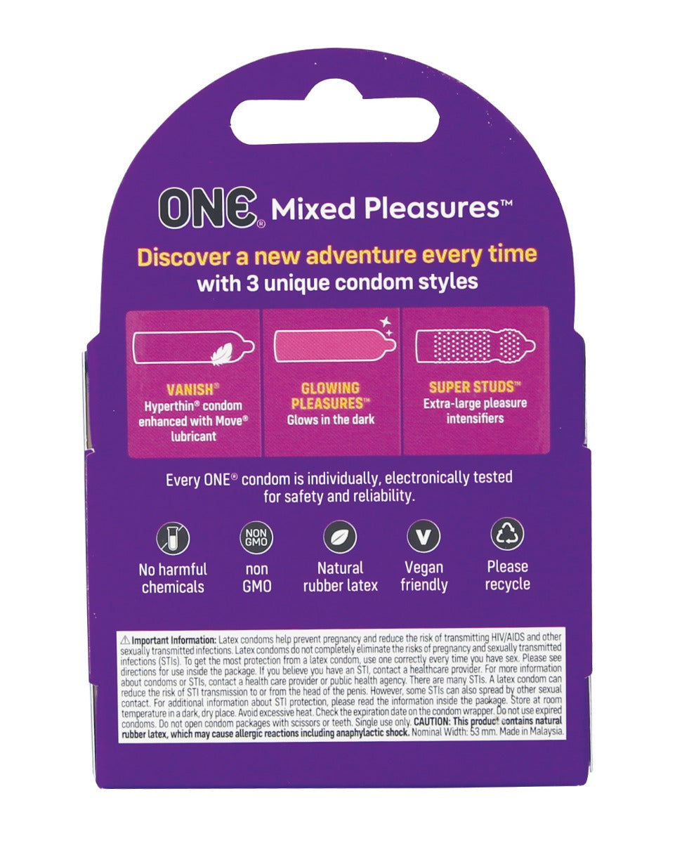 One Mixed Pleasures Kondomer - Æske med 3