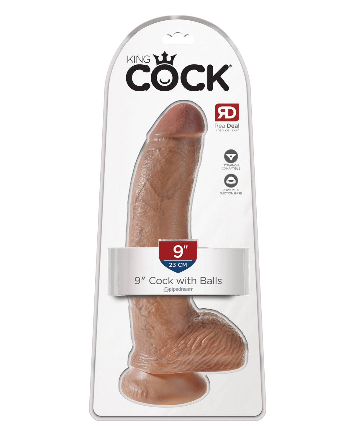 King Cock 9" fallo con testicoli - color carne