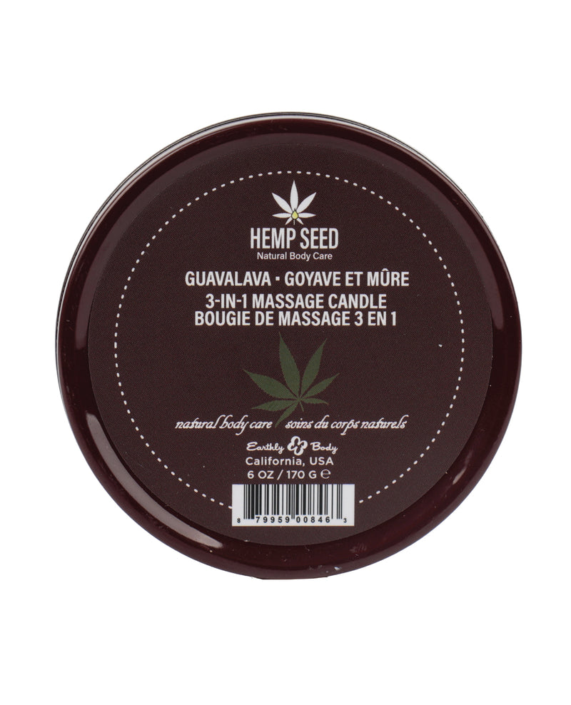 Charger l&#39;image dans la visionneuse de la galerie, Bougie au chanvre Suntouched Earthly Body - Boîte ronde de 6 oz Guavalava
