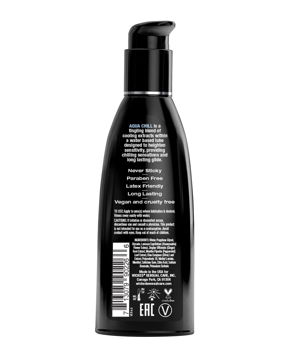 Wicked Sensual Care Aqua Chill Υδατοδιαλυτό Δροσιστικό Λιπαντικό - 2 oz