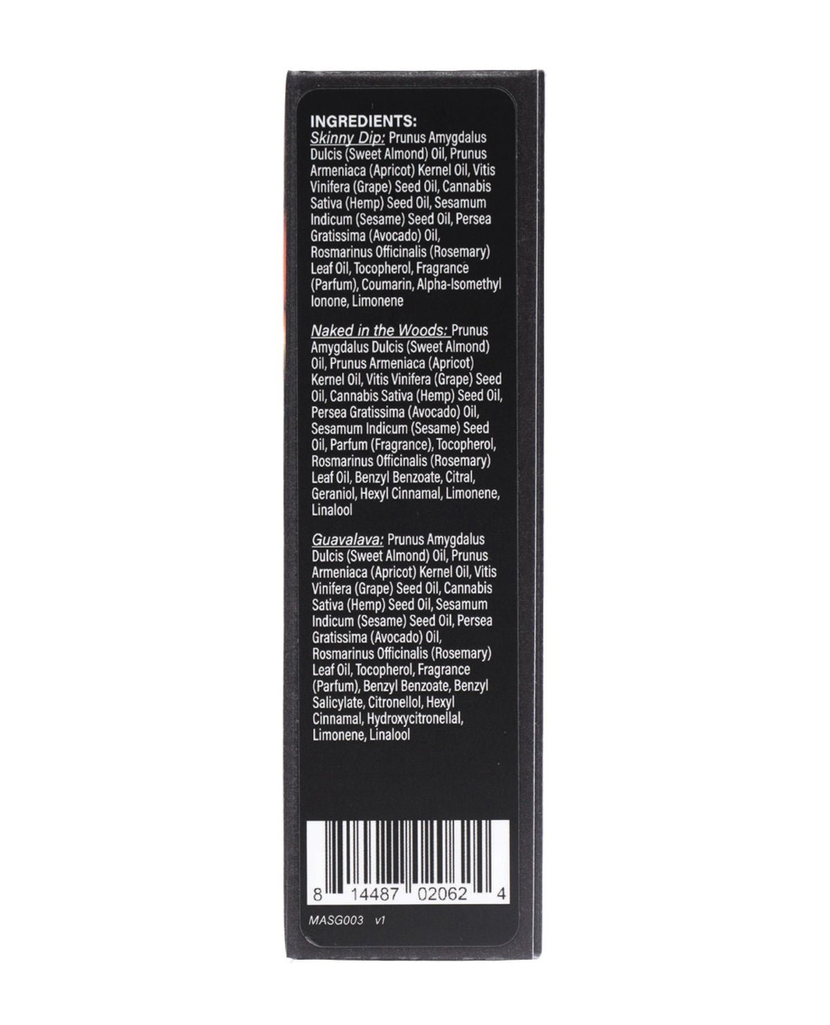 Earthly Body Massageolie Gavesæt - 2 oz Skinny Dip, Naked in the Woods & Guavalava