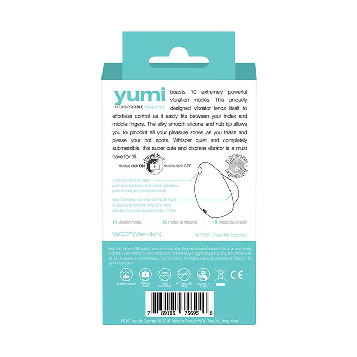 VeDO Yumi Layon Vibe Tease Me Turquoise Clitoral Silicone 10 Vibration Modes