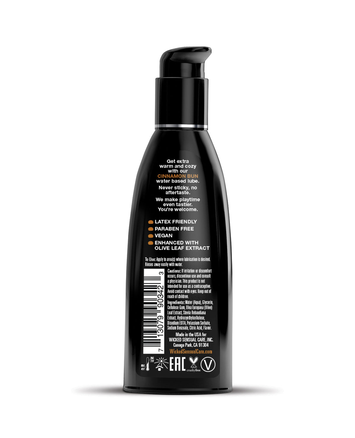 Wicked Aqua Cinnamon Bun Flavored Water Based Lubricant 2 Oz