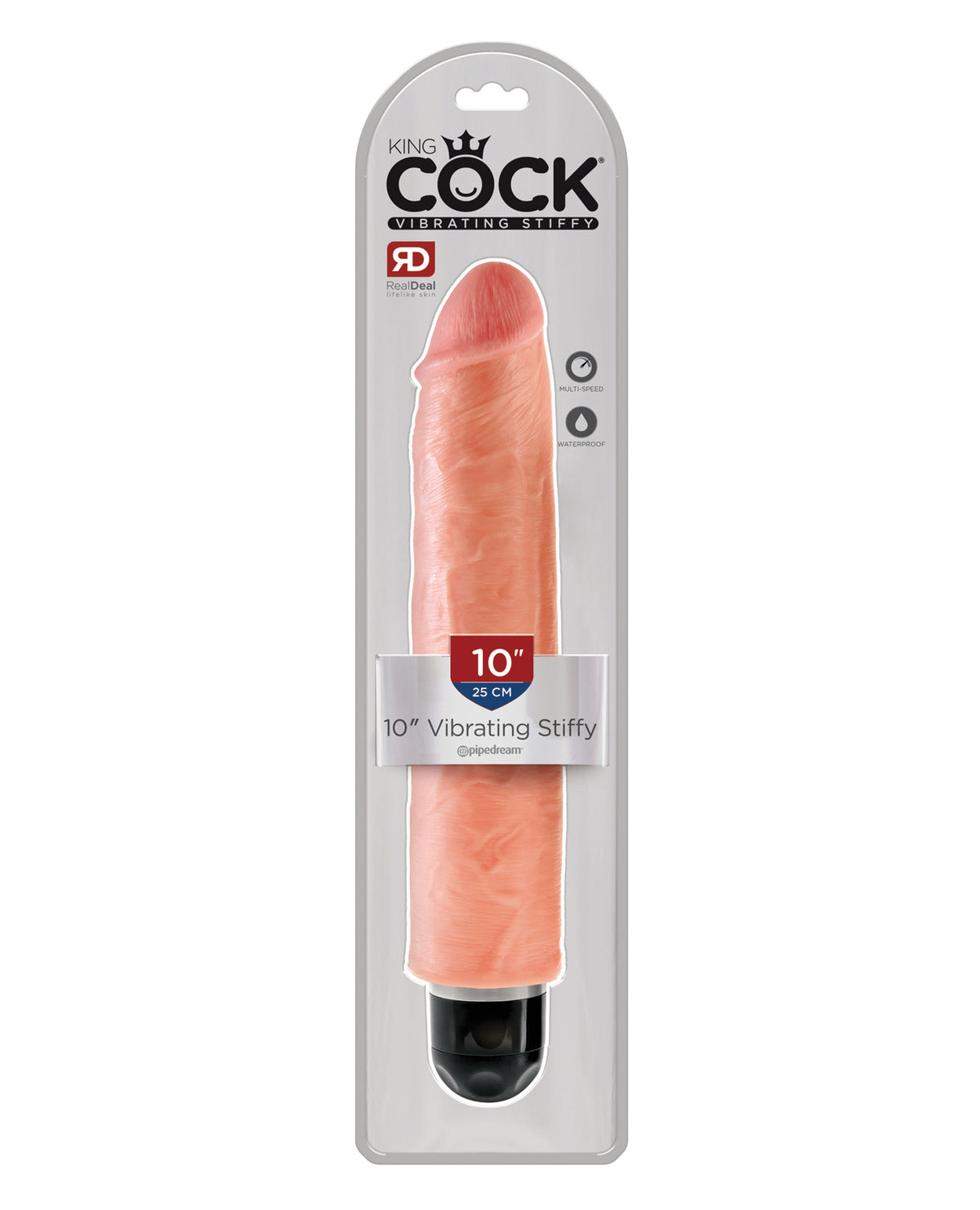 King Cock 10" Wibrujący Stiffy - Flesh