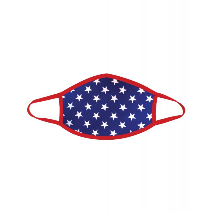 Neva Nude Murica USA Blue Star Mask w/100% Cotton Liner Red MD