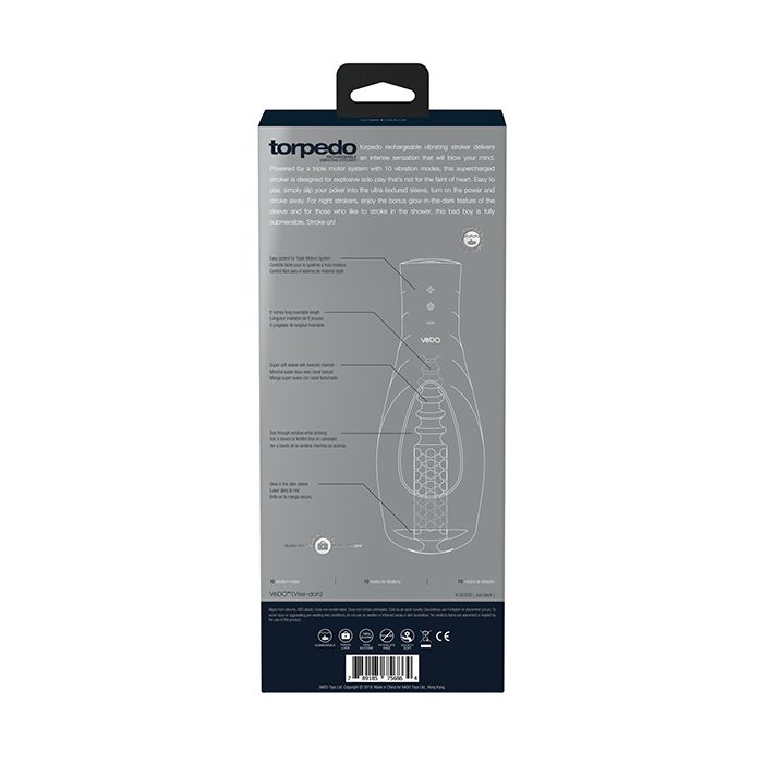 VeDO Torpedo Vibrating Rechargable Stroker - Just Black