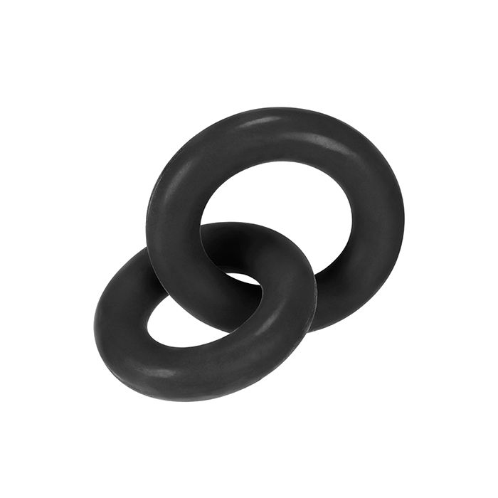 Hunky Junk Duo Linked Cock And Ball Rings Tar Plus Silicone Blend