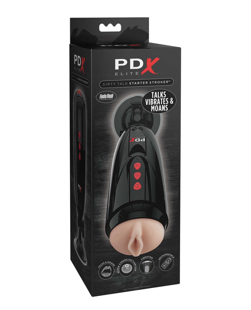Load image into Gallery viewer, PDX Elite Dirty Talk Starter Stroker With Powerful Vibration

