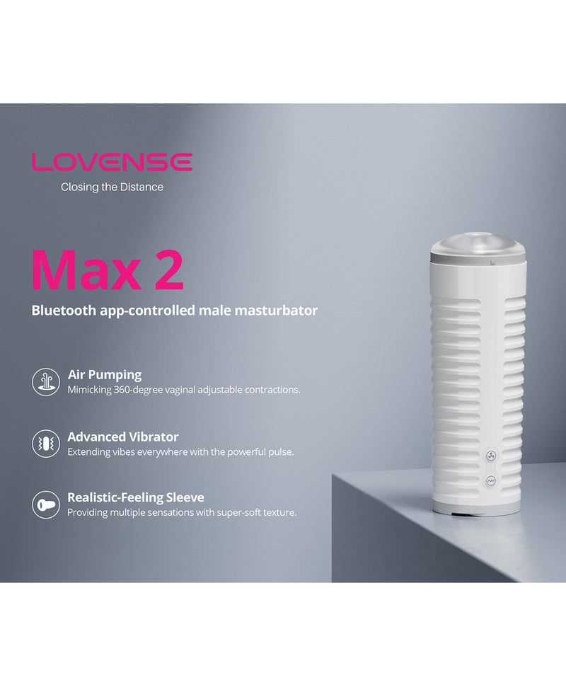 Charger l&#39;image dans la visionneuse de la galerie, Lovense Max 2 Rechargeable Male Masturbator w/White Case - Clear Sleeve
