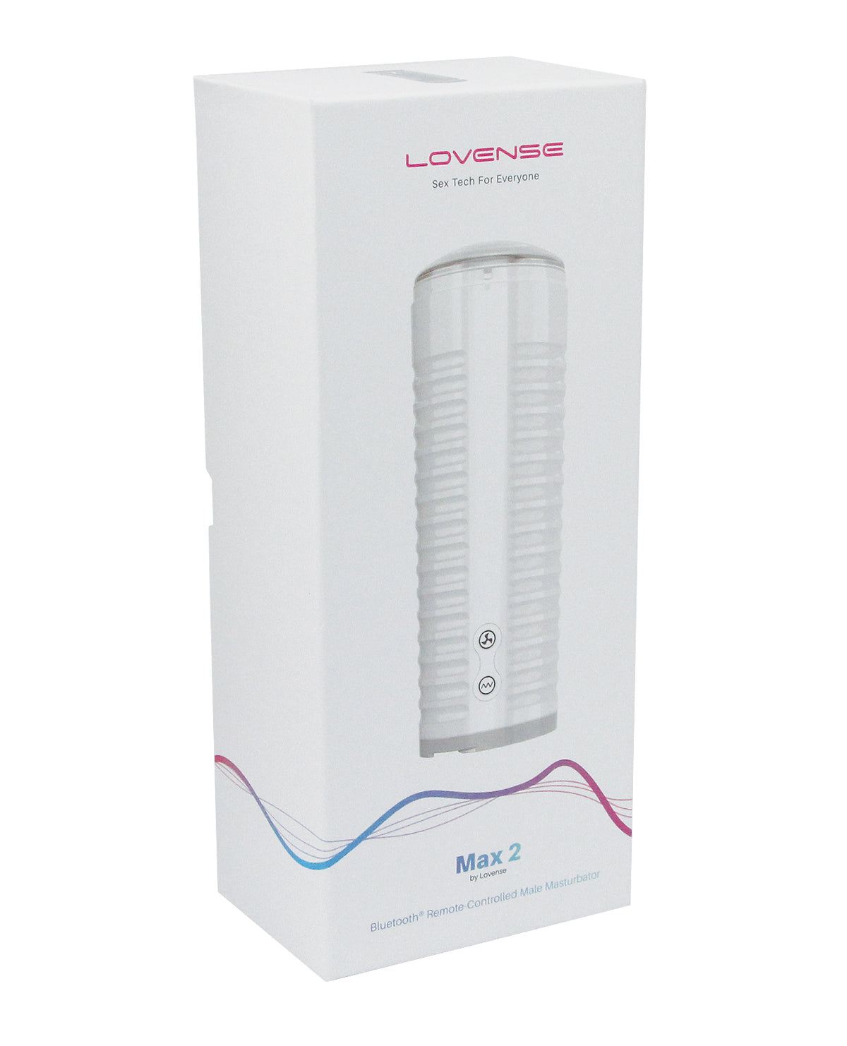 Lovense Max 2 Rechargeable Male Masturbator w/White Case - Clear Sleeve
