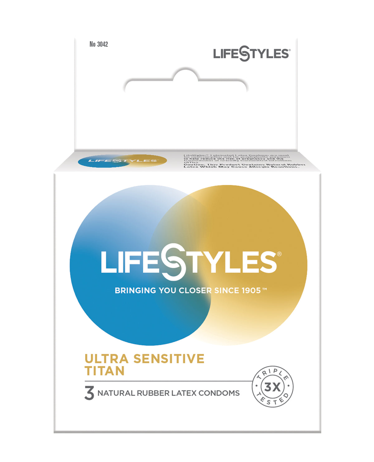 Lifestyles Ultra Sensitive Titan Condoms - Pack of 3