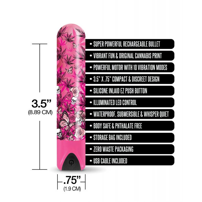 Buzzed 3.5" Rechargeable Bullet - Blazing Beauty Pink