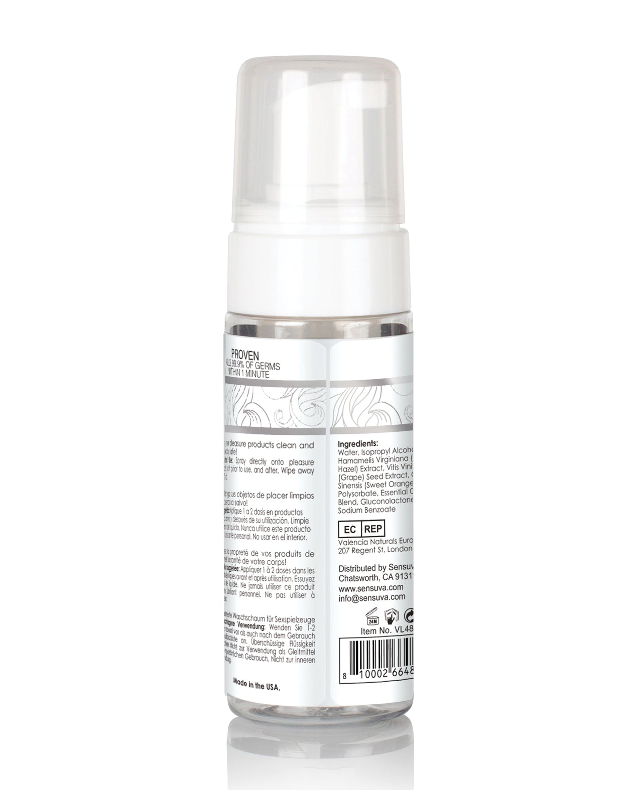 Sensuva Think Clean Thoughts Foaming Toy Cleaner - 5.07 oz