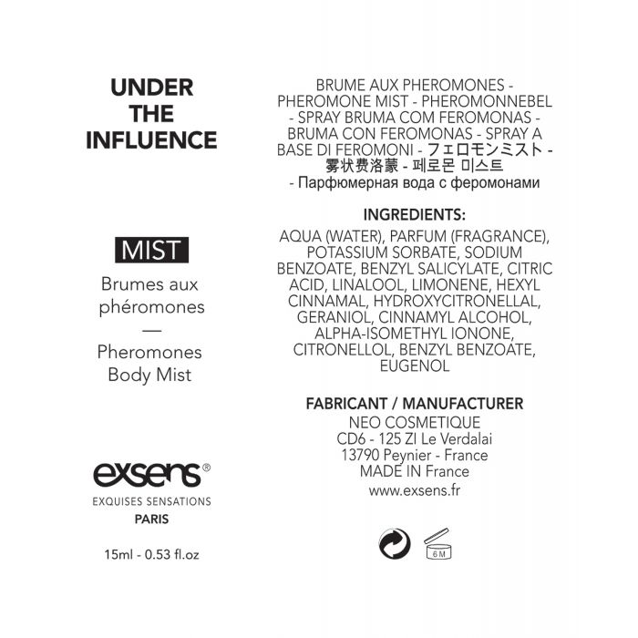 EXSENS de Paris Brume Corporelle avec Phéromones - 15 ml Sous l'Influence