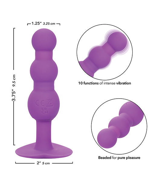 First Time Vibrating Triple Beaded Anal Probe Purple