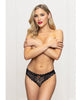 Φόρτωση εικόνας στο πρόγραμμα προβολής Gallery, Lace Panty w/Heart Cut Out Back &amp; Pearl Chain Detail - Black XL
