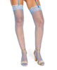Load image into Gallery viewer, Blue Fishnet And Scallop Stretch Lace Thigh High Stockings One Size
