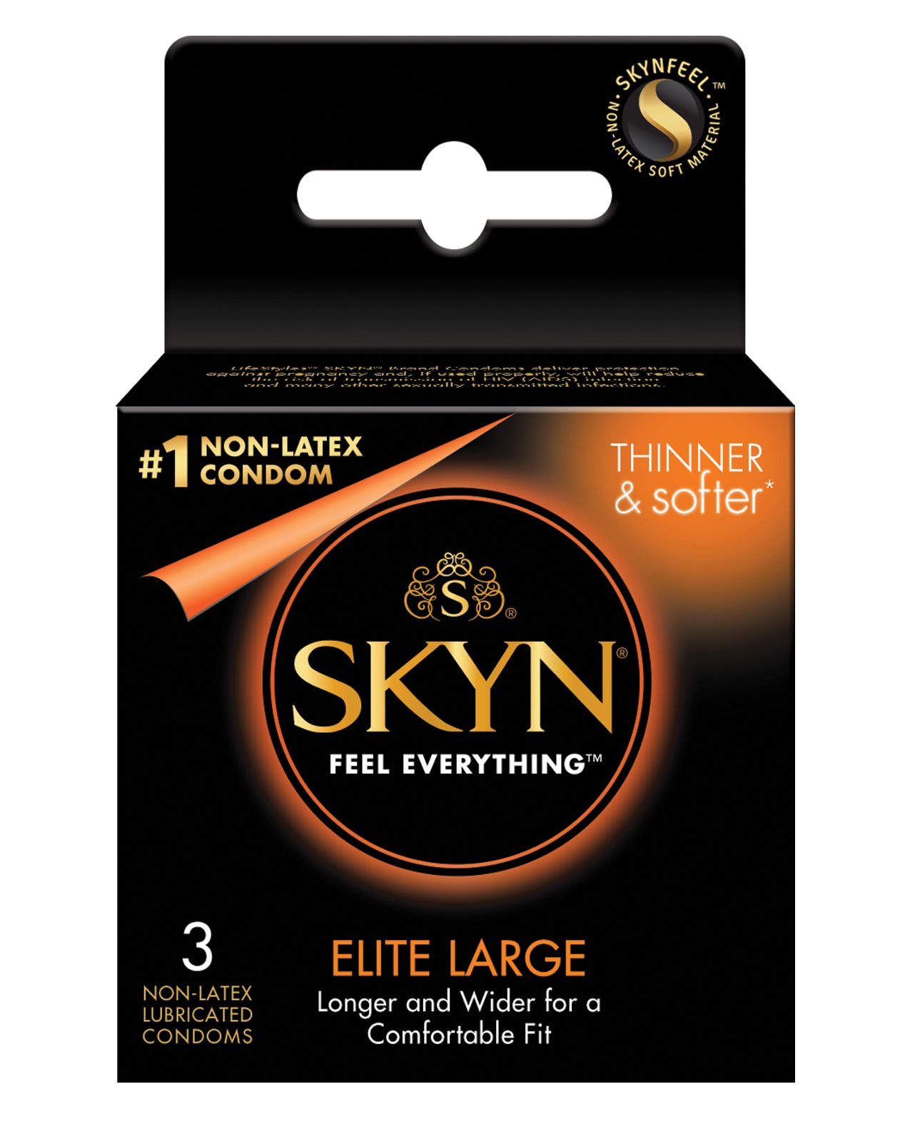 Lifestyles SKYN Elite Large Non Latex Condoms Lubricated Box of 3
