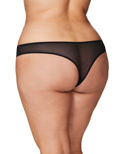 String ouvert avec perles noir 3X/4X