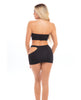 Load image into Gallery viewer, Pink Lipstick Femme Seamless Bandeau &amp; Skirt Black O/S
