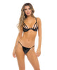 Charger l'image dans la visionneuse de la galerie, Rene Rofe Vinyl Vibes Cage Bra &amp; G-String Black M/L
