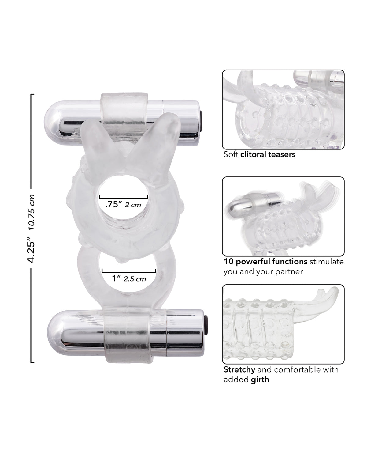 Endless Desires Couples Enhancer Clear Dual Vibrating Bullets