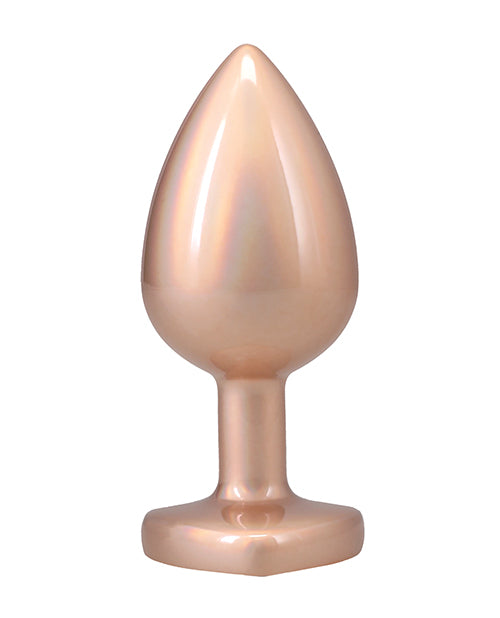 Booty Bling Jeweled Metal Plug With Tapered Tip Spade Shape Large Gold