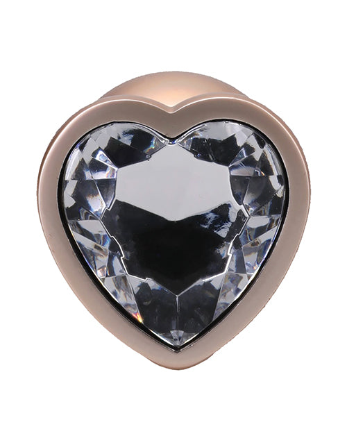 Booty Bling Jeweled Metal Plug With Tapered Tip Spade Shape Large Gold