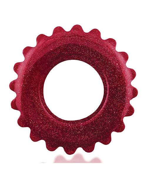 Oxballs Plushy Single Ring Cherry Lips Cock Ring Glittery Metallic Finish