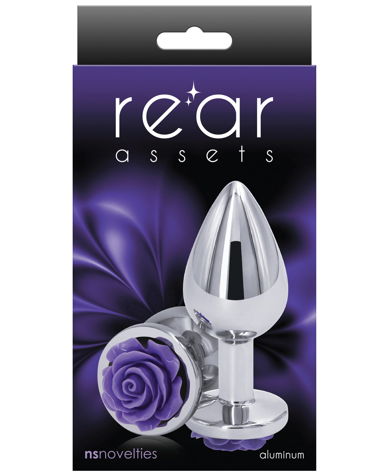 Rear Assets Medium Purple Rose Aluminum Anal Toy Lightweight