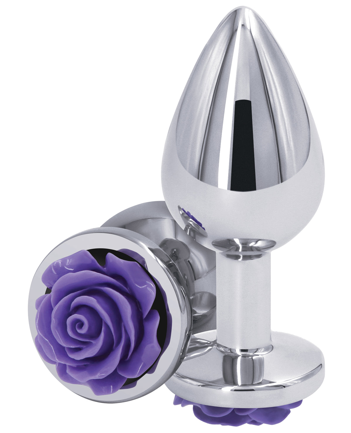 Rear Assets Medium Purple Rose Aluminum Anal Toy Lightweight