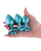 Load image into Gallery viewer, Rear Assets 3 Piece Trainer Kit Teal Gem Iridescent Chrome Plugs
