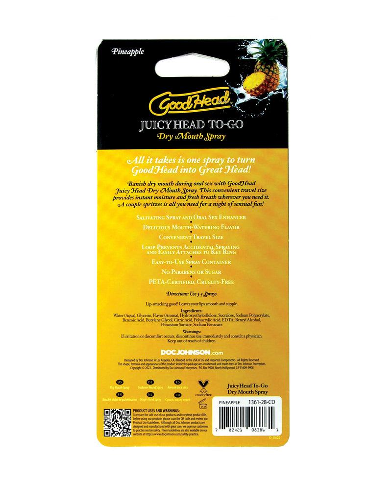 Cargue la imagen en el visor de la galería, GoodHead Juicy Head Dry Mouth Spray To Go Pineapple 0.3 Oz Travel Size

