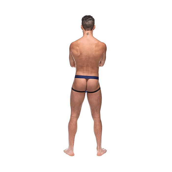 Anello per genitali a rete diamantata blu navy L XL di Male Power